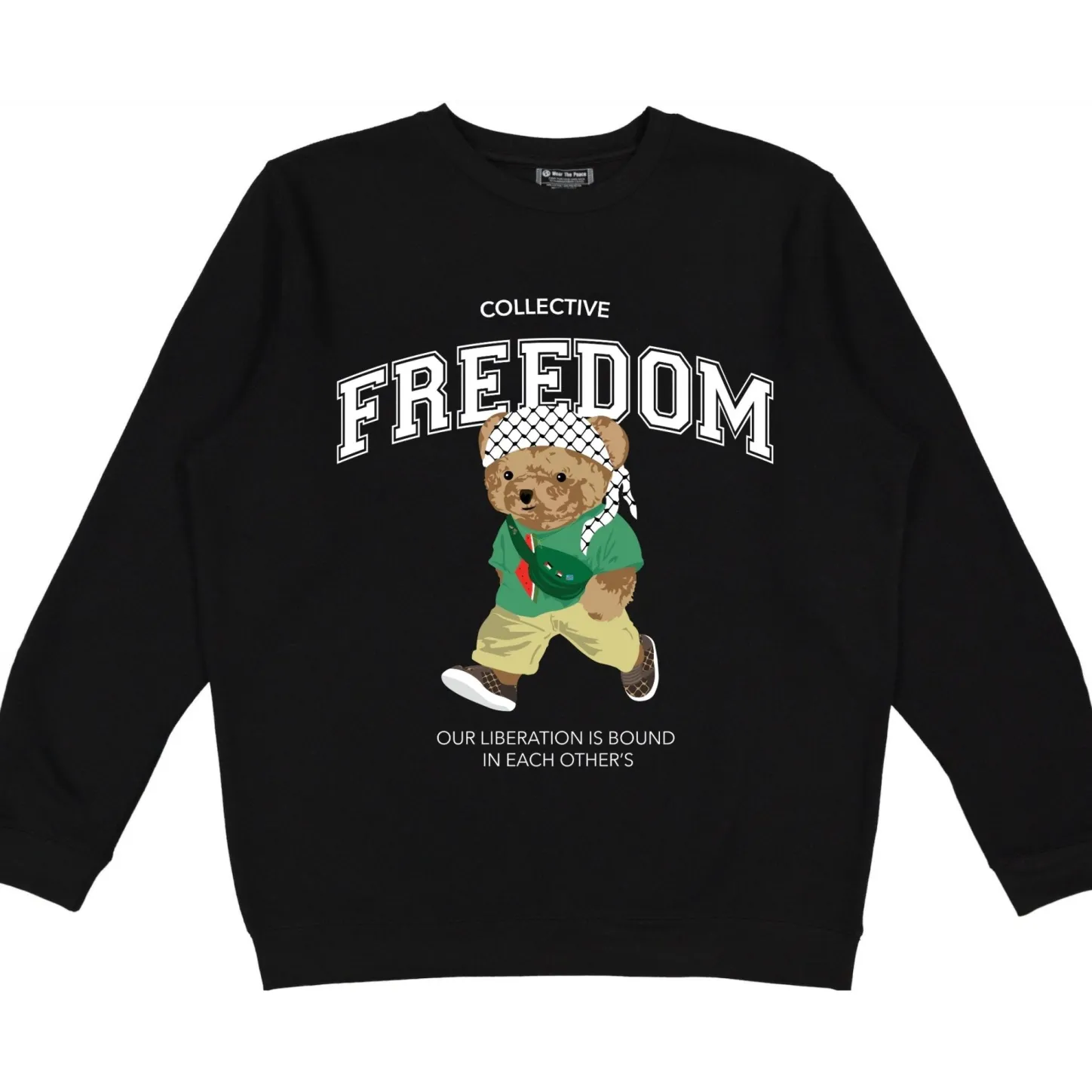Hoodies & Crews | Crewnecks*Wear The Peace Freedom Bear Crewneck Black