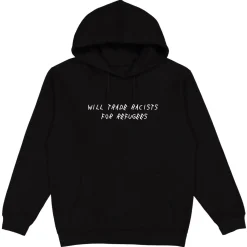 Hoodies*Wear The Peace Trade Racists For Refugees Hoodie Black