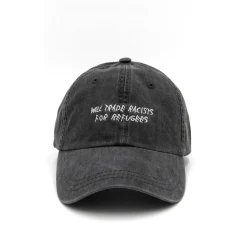 Gifts Under $30 | Caps & Beanies*Wear The Peace Trade Racists For Refugees Cap WashedGray
