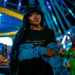 Gifts Under $30 | Tees*Wear The Peace Trade Racists For Refugees Tee Black