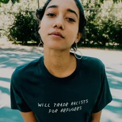 Gifts Under $30 | Tees*Wear The Peace Trade Racists For Refugees Tee Black